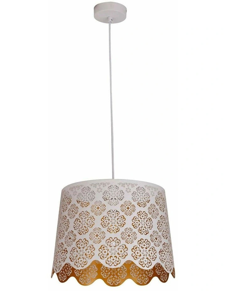 Penshade Interior Slanted with Flower Pattern Laser Cut Pendant Lights image 2