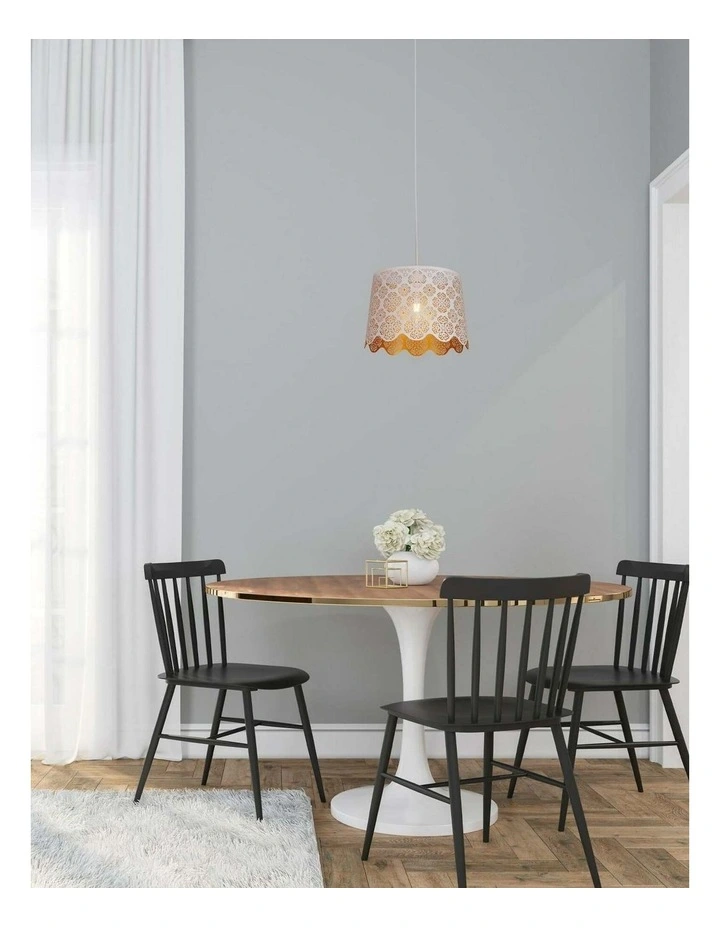 Penshade Interior Slanted with Flower Pattern Laser Cut Pendant Lights image 3