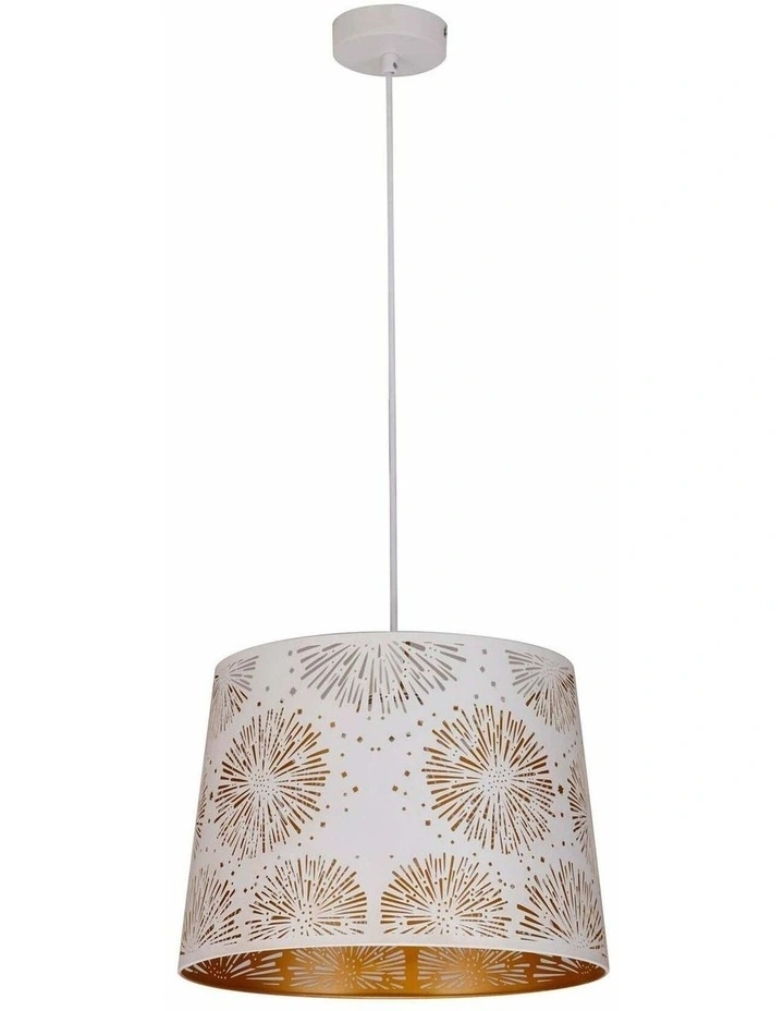 Penshade Interior Slanted with Starburst Pattern Laser Cut Pendant Lights image 2