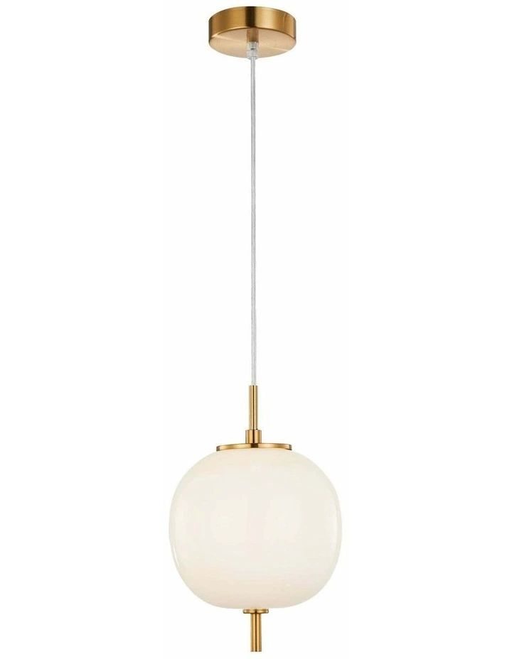 Pino Interior Opal Matte / Smokey Black Mirror Finish Glass Round Pendant Lights image 1