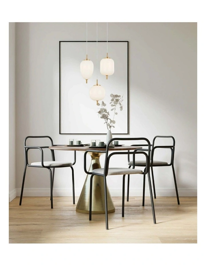 Pino Interior Opal Matte / Smokey Black Mirror Finish Glass Round Pendant Lights image 3