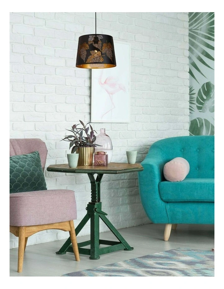 Penshade Interior Slanted with Maple Leaf Pattern Laser Cut Pendant Lights image 3