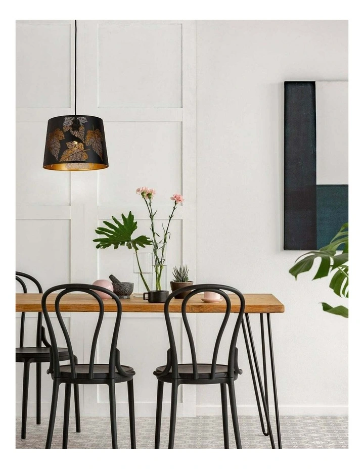 Penshade Interior Slanted with Maple Leaf Pattern Laser Cut Pendant Lights image 4