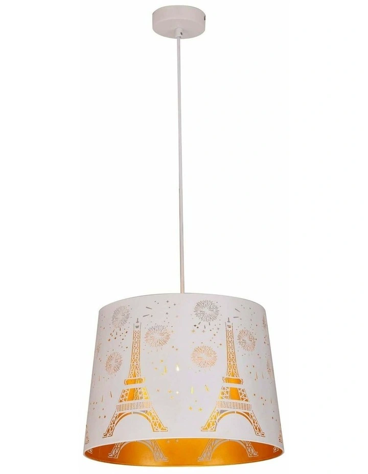Penshade Interior Slanted with Eiffel Tower Pattern Laser Cut Pendant Lights image 2