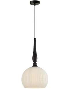 Caliz Interior Frosted Wine Glass Ribbed with Brass / Black Pendant Lights