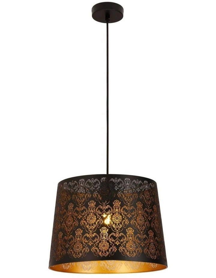 Penshade Interior Slanted with Fleur Pattern Laser Cut Pendant Lights image 1