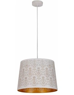 Penshade Interior Slanted with Fleur Pattern Laser Cut Pendant Lights