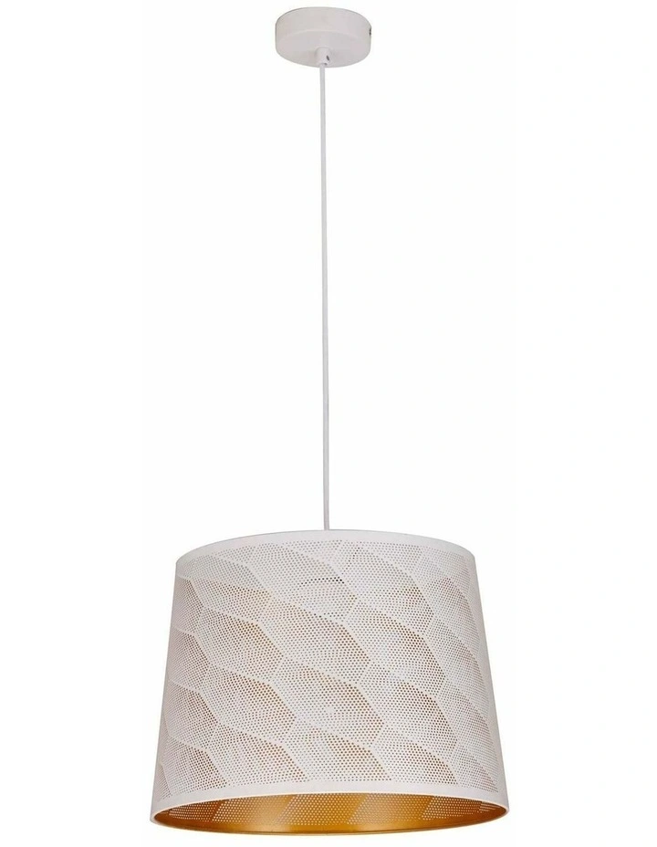 Penshade Interior Slanted with Honeycomb Pattern Laser Cut Pendant Lights image 2