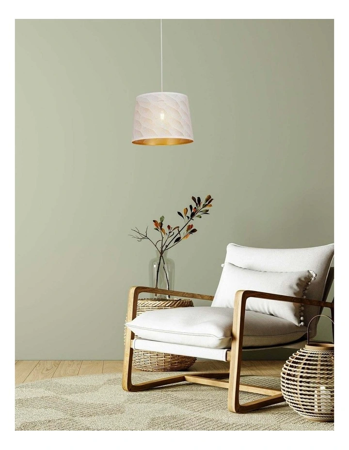 Penshade Interior Slanted with Honeycomb Pattern Laser Cut Pendant Lights image 3