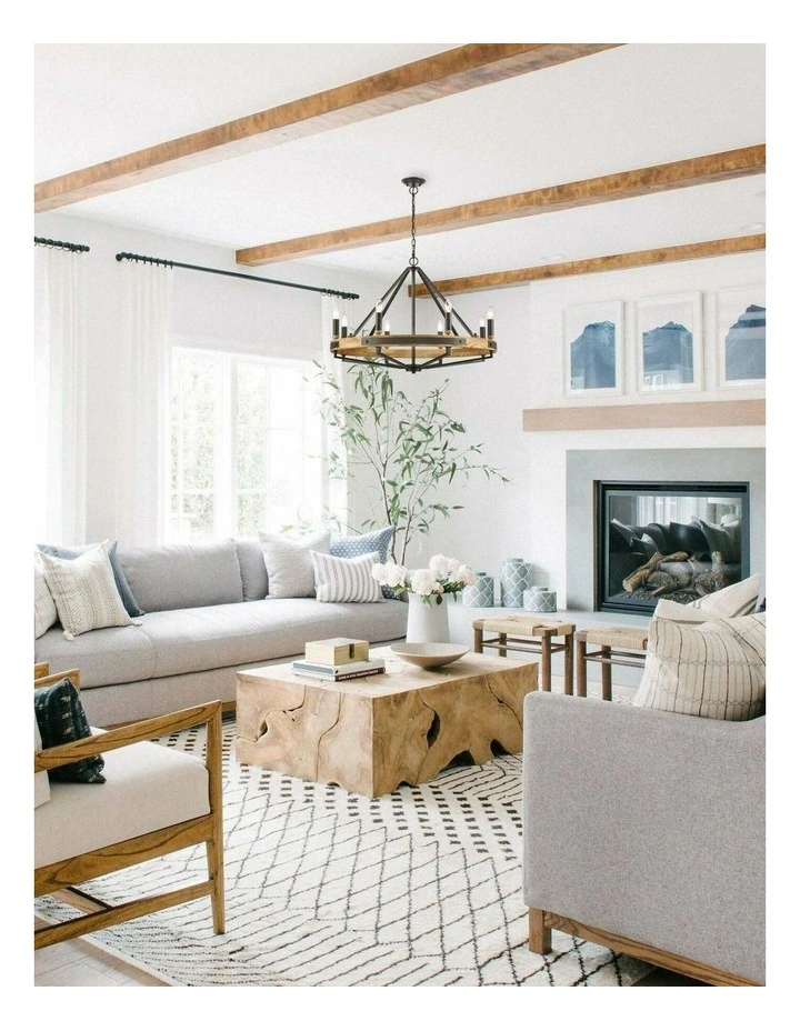 Funale Interior Candelabra Natural Wood / Oak Wood 8-Light Pendant Lights image 2