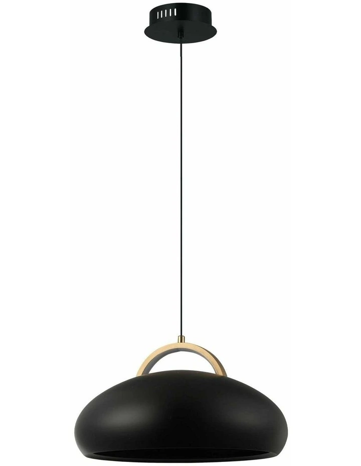 Kupol Interior LED Tri-CCT Dome with Brass Highlight Pendant Lights image 1