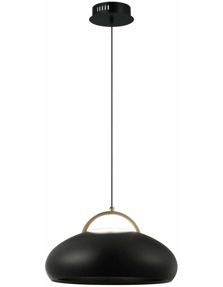 Kupol Interior LED Tri-CCT Dome with Brass Highlight Pendant Lights image 2