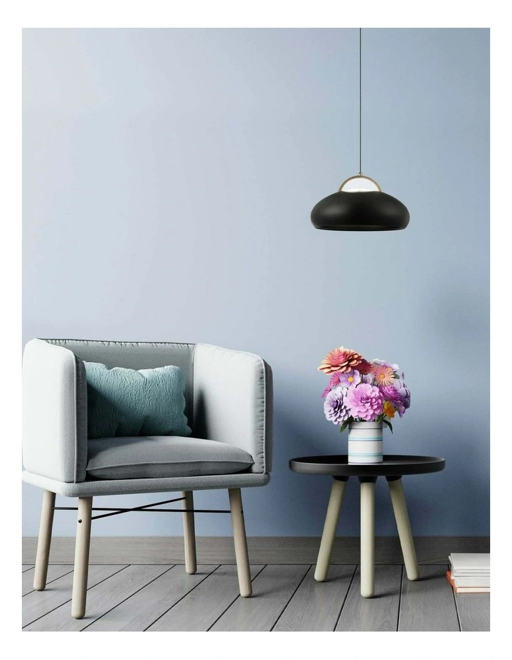 Kupol Interior LED Tri-CCT Dome with Brass Highlight Pendant Lights image 3