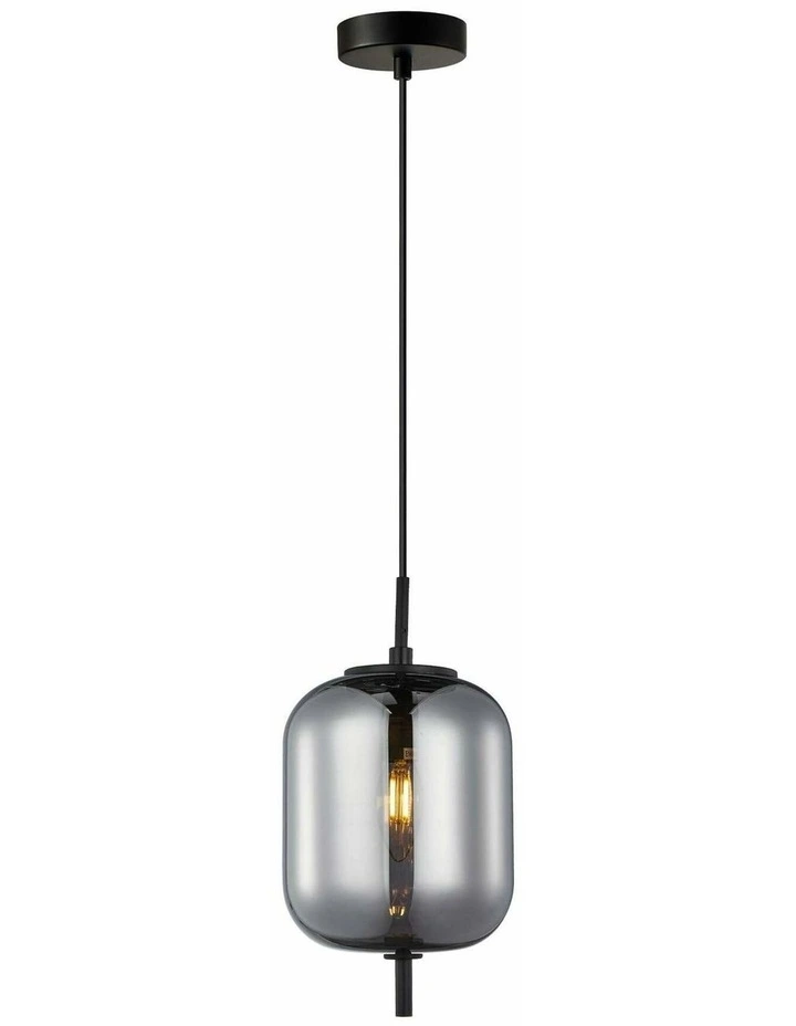 Pino Interior Opal Matte / Smokey Black Mirror Finish Jar Pendant Lights image 1