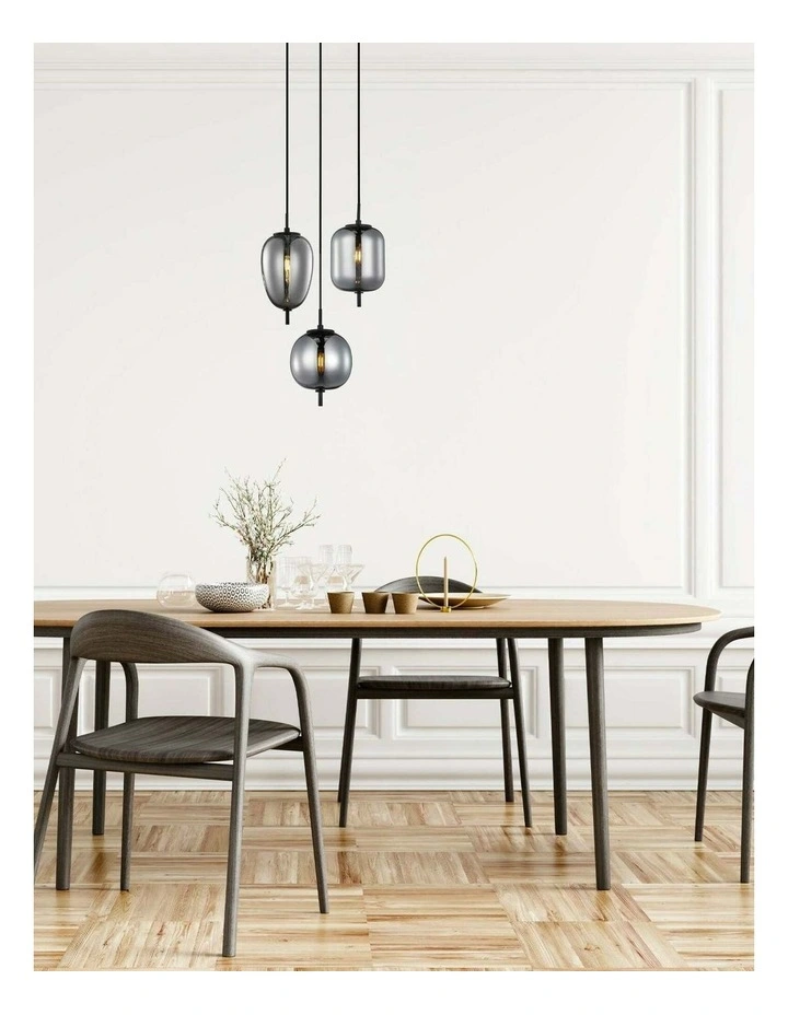 Pino Interior Opal Matte / Smokey Black Mirror Finish Jar Pendant Lights image 2