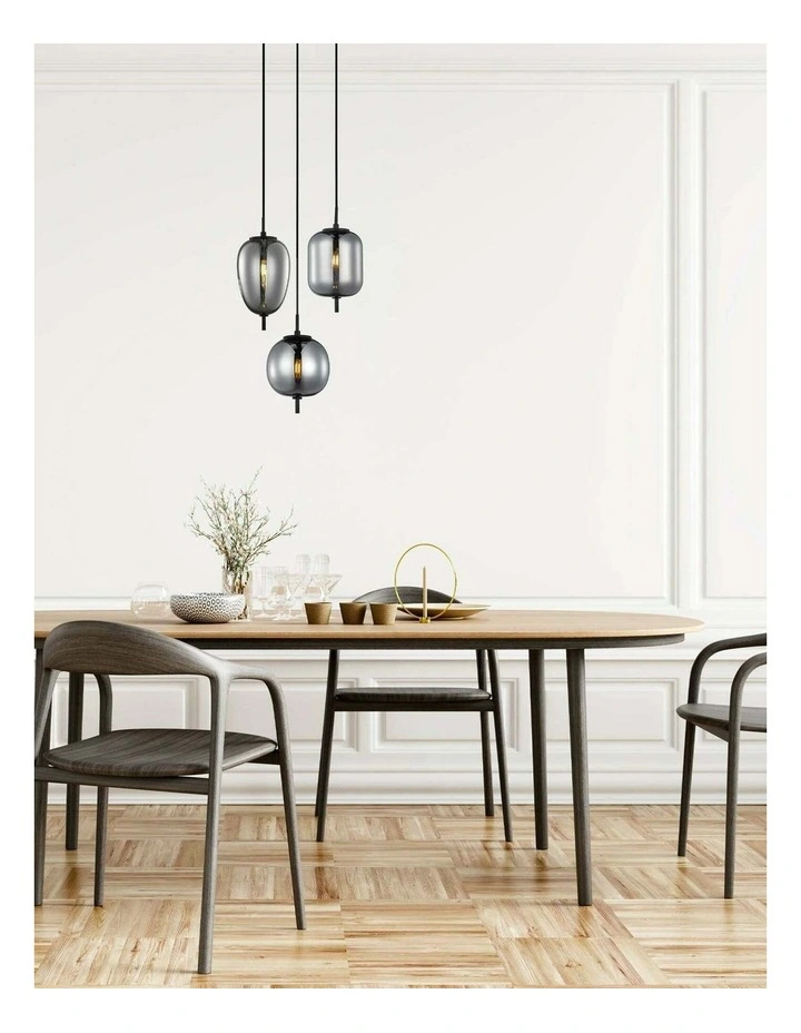 Pino Interior Opal Matte / Smokey Black Mirror Finish multiple Pendant Lights image 2