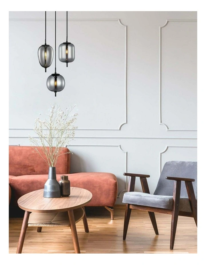 Pino Interior Opal Matte / Smokey Black Mirror Finish multiple Pendant Lights image 3