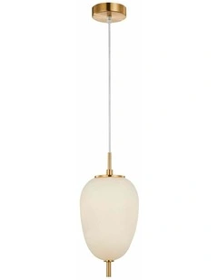 Pino Interior Opal Matte / Smokey Black Mirror Finish Glass Oval Pendant Lights