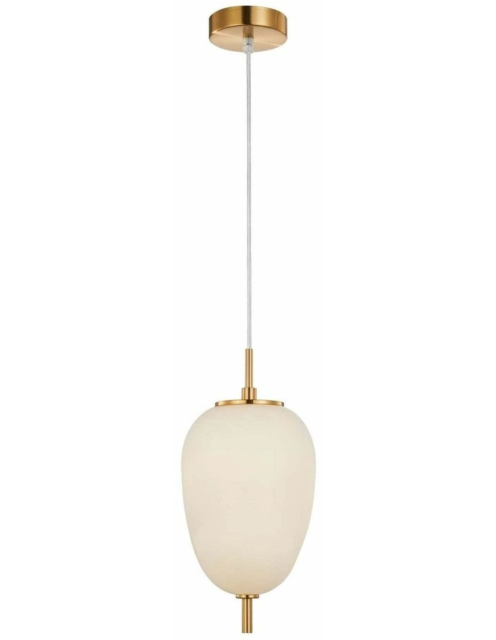 Pino Interior Opal Matte / Smokey Black Mirror Finish Glass Oval Pendant Lights image 1