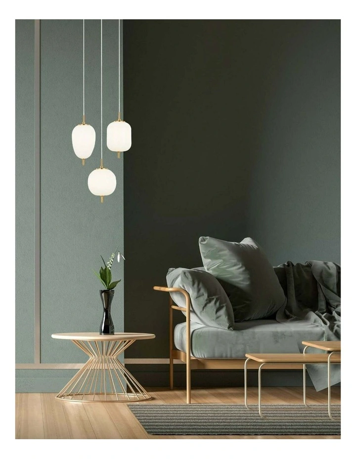 Pino Interior Opal Matte / Smokey Black Mirror Finish Glass Oval Pendant Lights image 3
