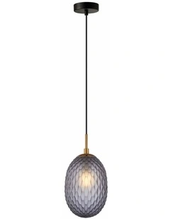 Kathal Interior Ellipse Glass Segmented with Brass Highlight Enclosed Pendant Lights