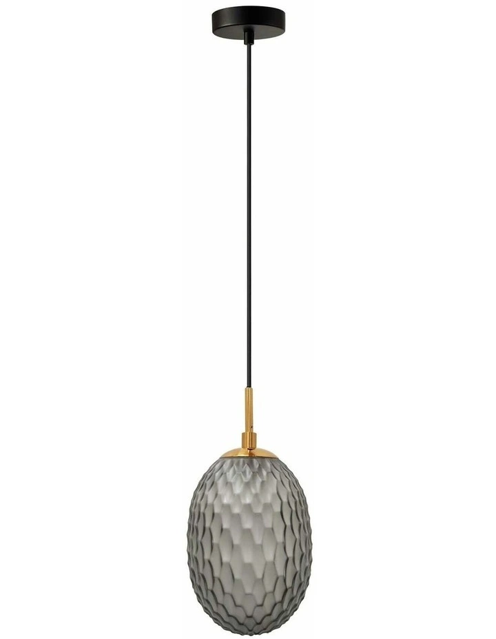 Kathal Interior Ellipse Glass Segmented with Brass Highlight Enclosed Pendant Lights image 2