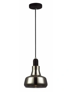 Penola GU10 Smokey Black Glass Dome Pendant Light