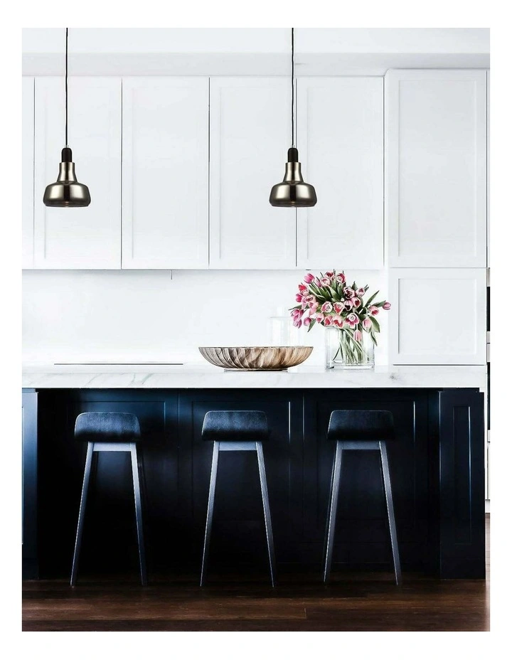 Penola GU10 Smokey Black Glass Dome Pendant Light image 2