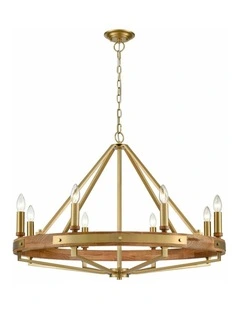 Funale Interior Candelabra Natural Wood / Oak Wood 8-Light Pendant Lights