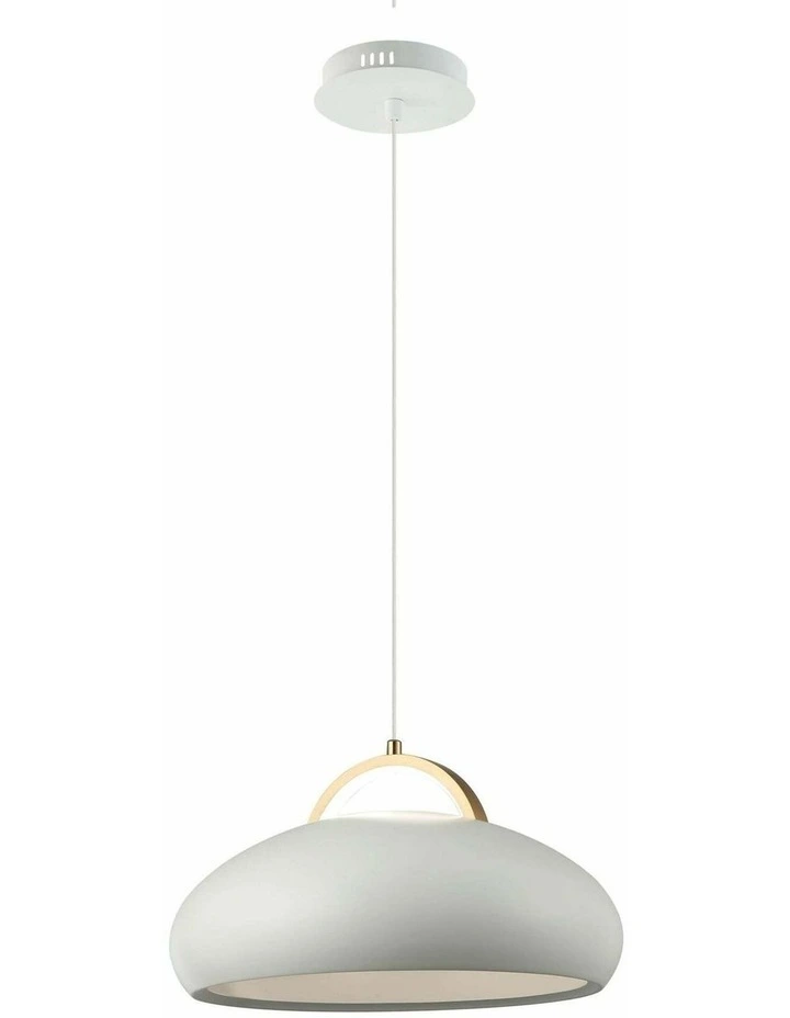 Kupol Interior LED Tri-CCT Dome with Brass Highlight Pendant Lights image 1