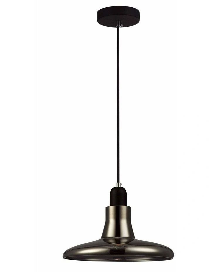 Riverina GU10 Smokey Black Martini Glass Pendant Light image 1