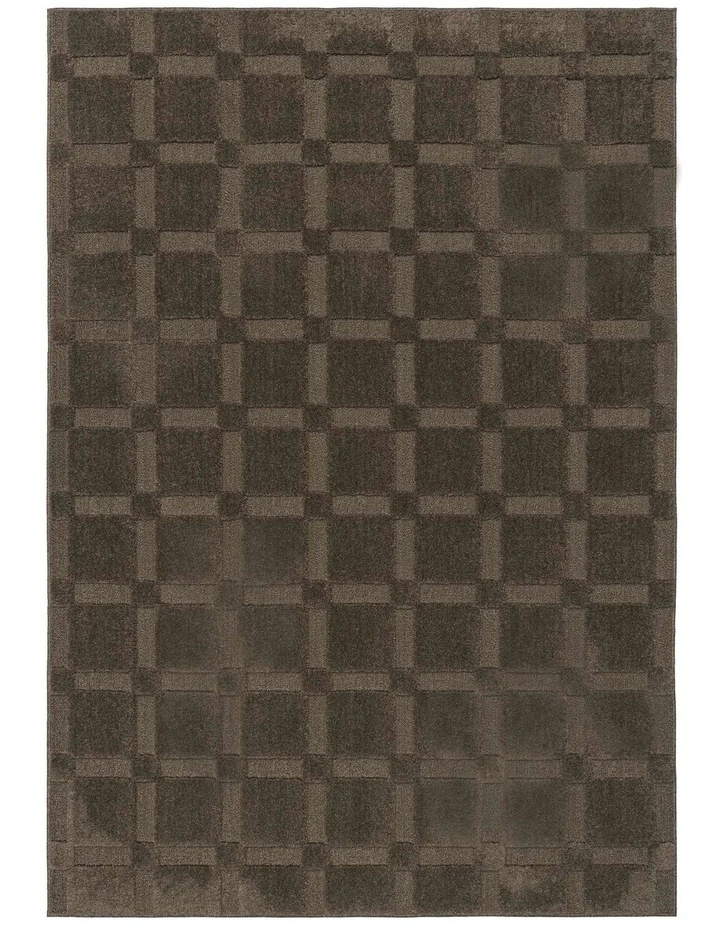 LOOPSIE  ETNA BROWN CHECKERBOARD RUG image 1