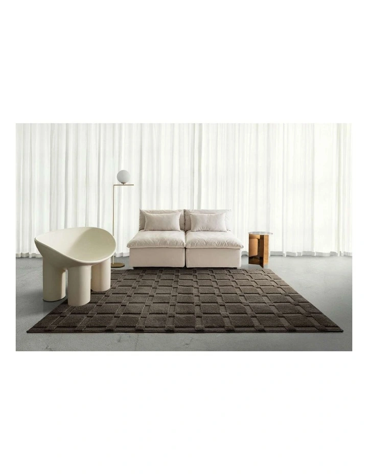 LOOPSIE  ETNA BROWN CHECKERBOARD RUG image 6