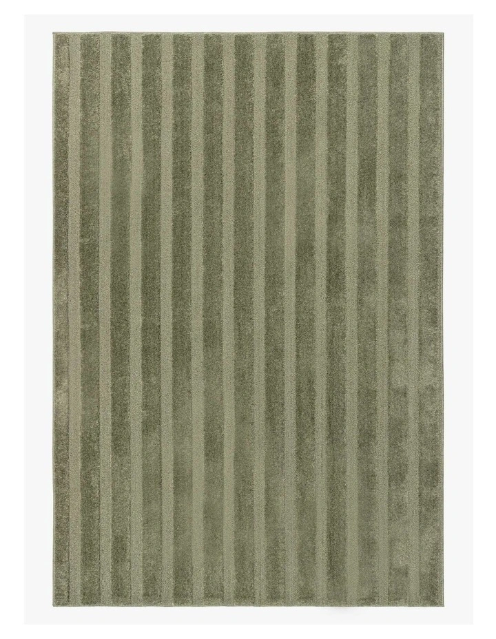 LOOPSIE  TASSILI GREEN STRIPED RUG image 1