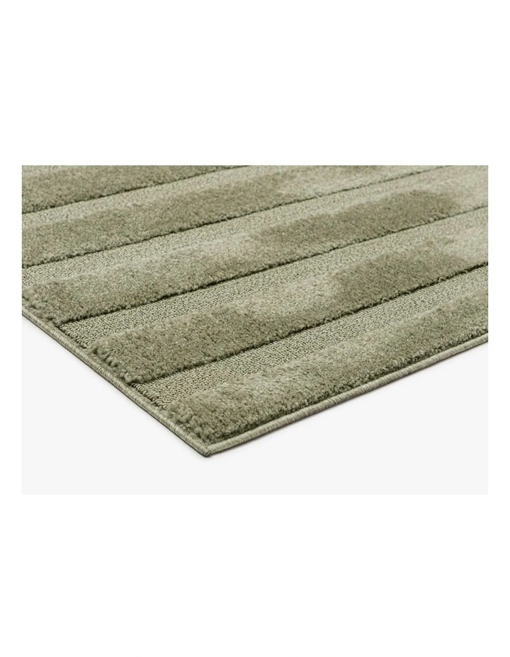 LOOPSIE  TASSILI GREEN STRIPED RUG image 2