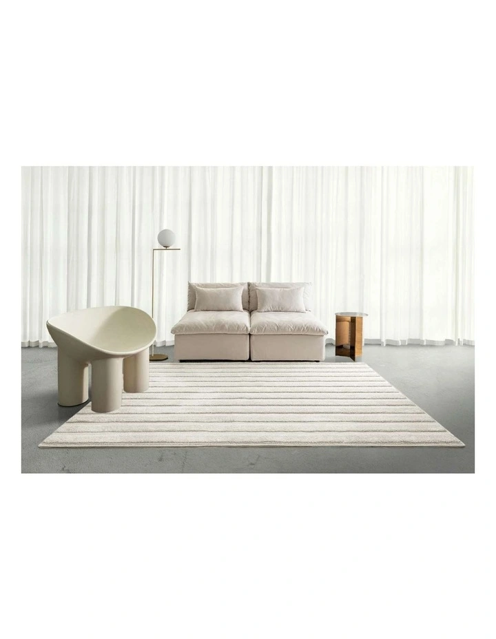 LOOPSIE  MOJAVE CREAM STRIPED RUG image 6