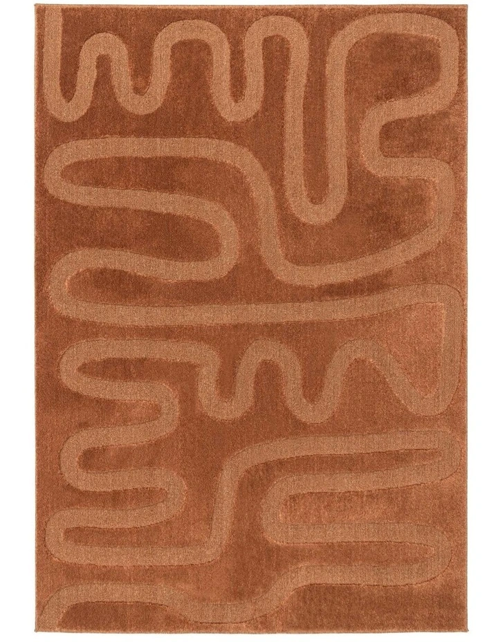 LOOPSIE  PALAWAN TERRACOTTA SQUIGGLE RUG image 1
