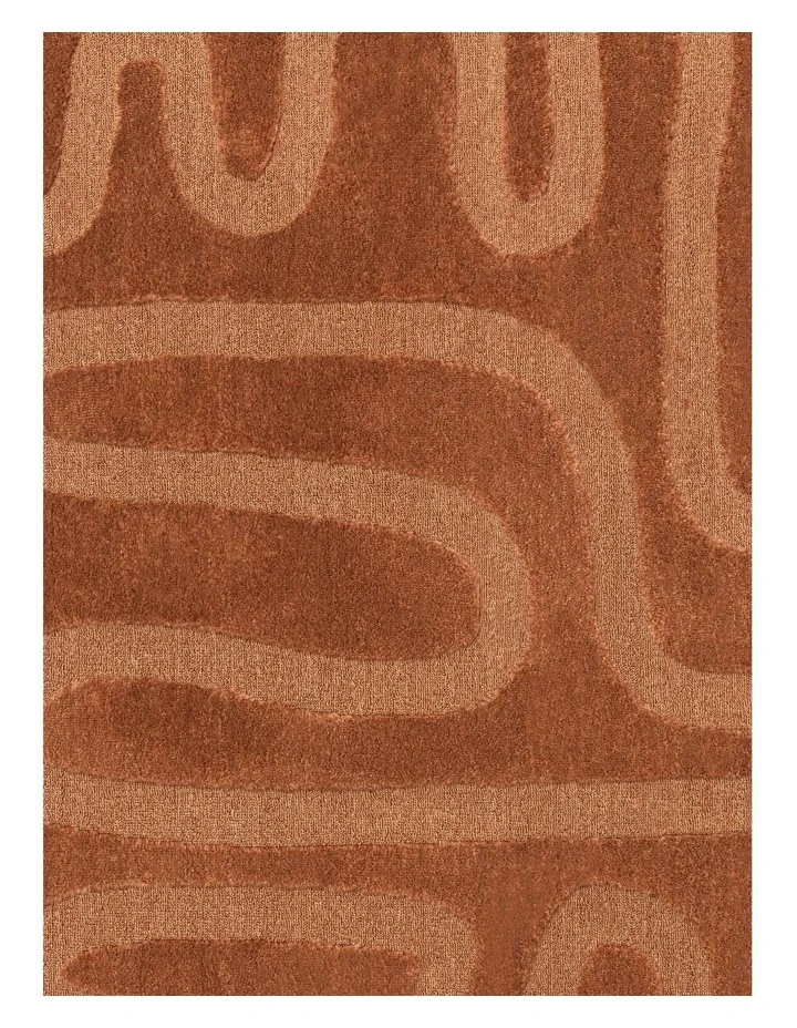 LOOPSIE  PALAWAN TERRACOTTA SQUIGGLE RUG image 5