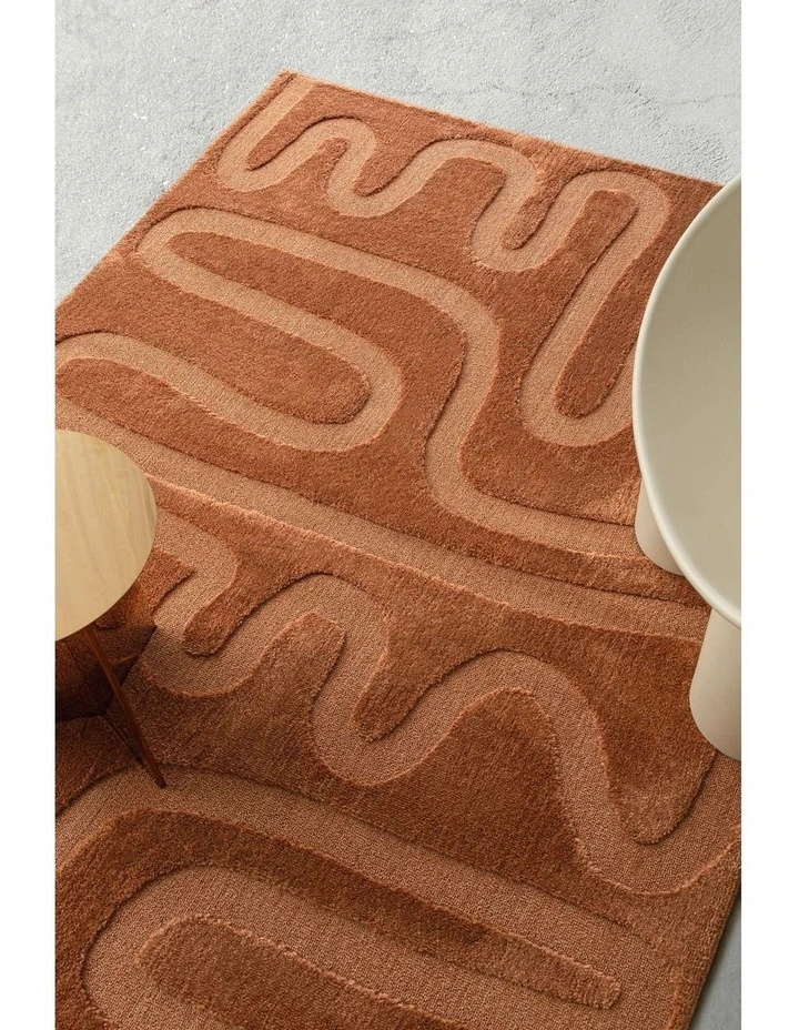 LOOPSIE  PALAWAN TERRACOTTA SQUIGGLE RUG image 7