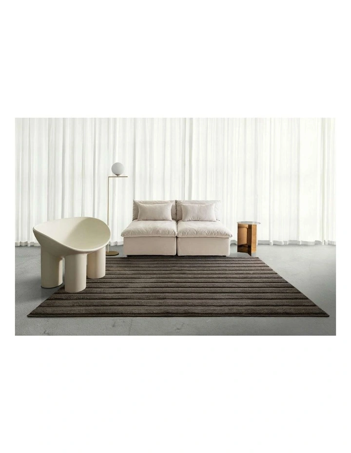 LOOPSIE  WADI BROWN STRIPED RUG image 6