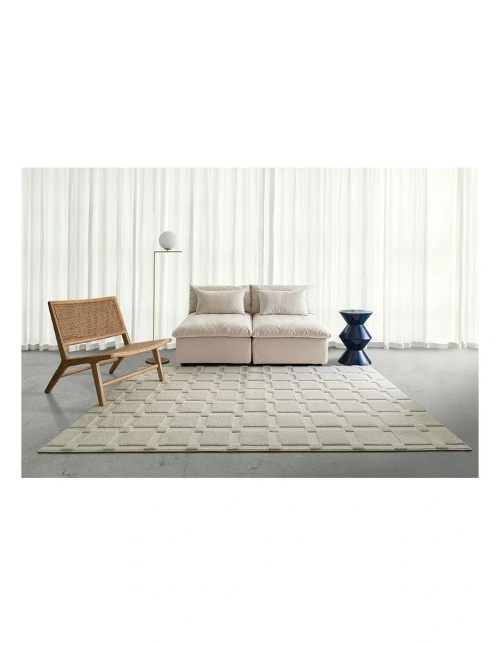 LOOPSIE  FUJI CREAM CHECKERBOARD RUG image 6