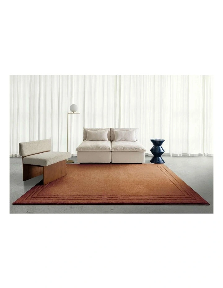 LOOPSIE  GOBI TERRACOTTA BORDERED RUG image 6