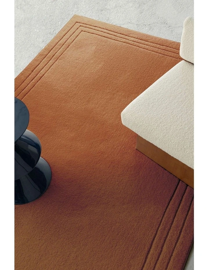 LOOPSIE  GOBI TERRACOTTA BORDERED RUG image 7