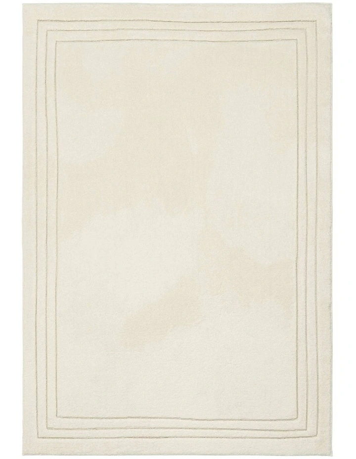 LOOPSIE  ERG CREAM BORDERED RUG image 1