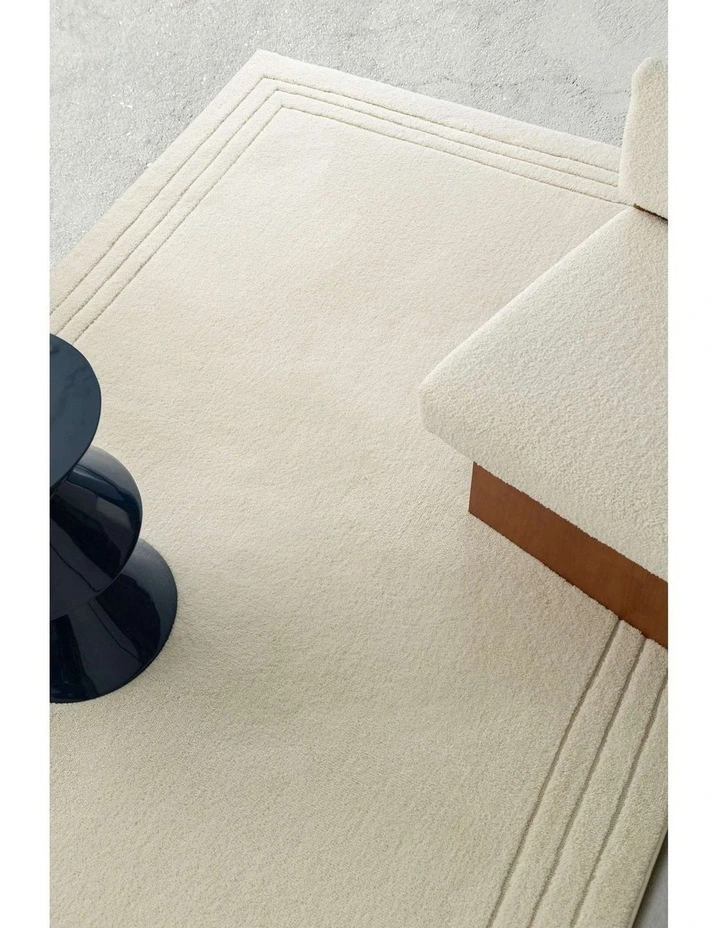 LOOPSIE  ERG CREAM BORDERED RUG image 7