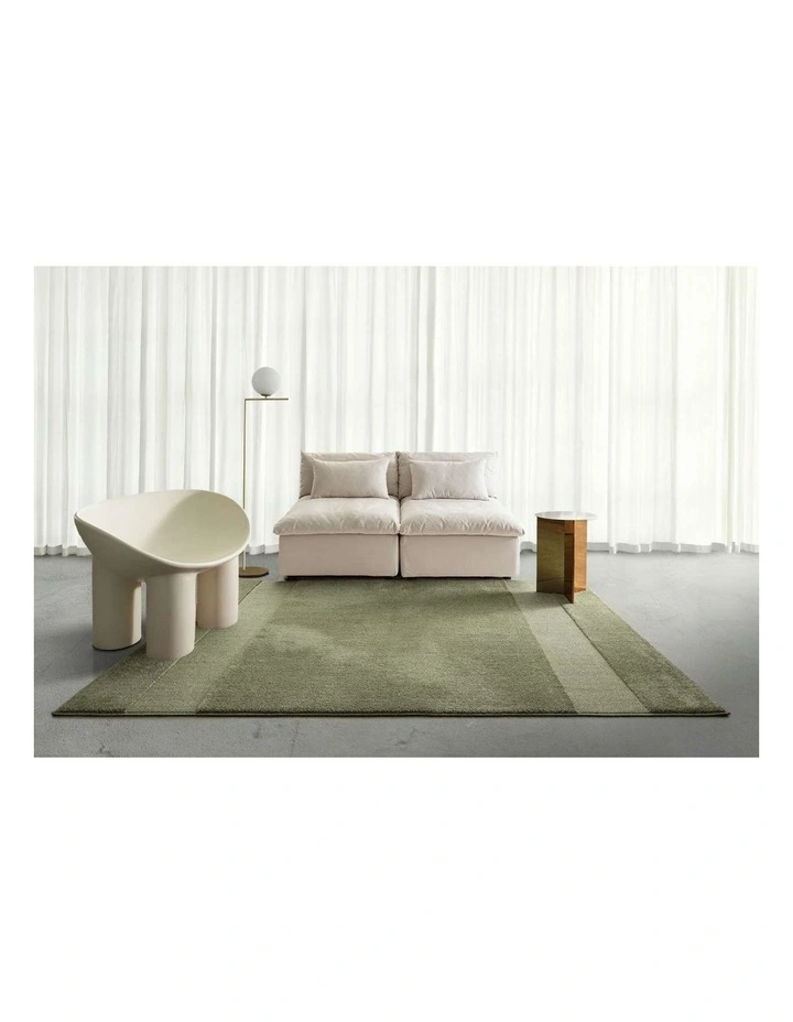 LOOPSIE  ACONCAGUA GREEN BANDED RUG image 6