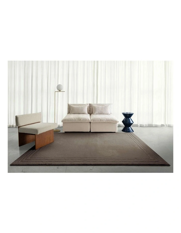 LOOPSIE  PLITVICE BROWN BORDERED RUG image 6