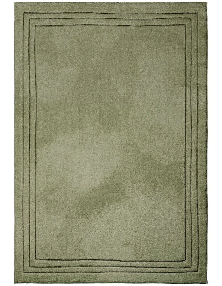 LOOPSIE  SONORA GREEN BORDERED RUG image 1