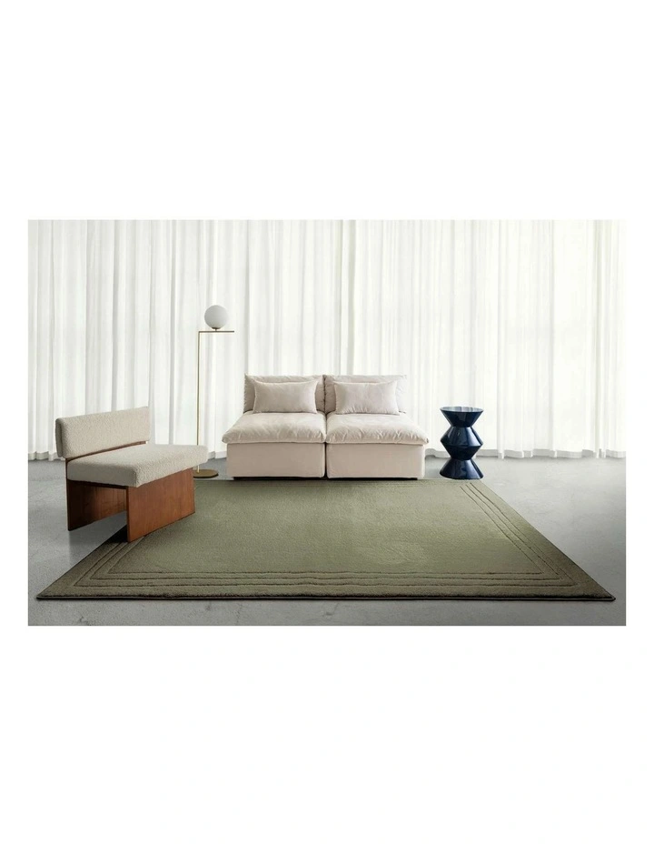 LOOPSIE  SONORA GREEN BORDERED RUG image 6