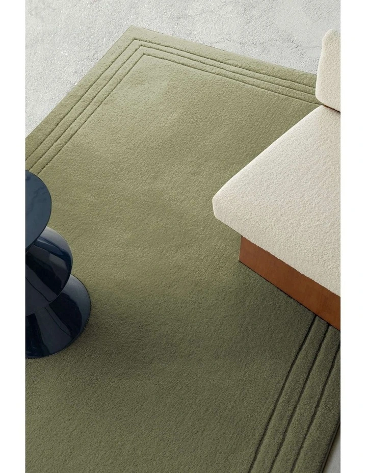 LOOPSIE  SONORA GREEN BORDERED RUG image 7